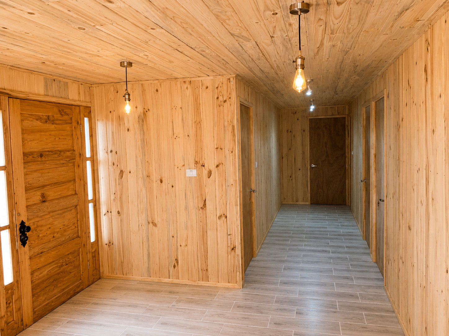 Interior de casa prefabricada